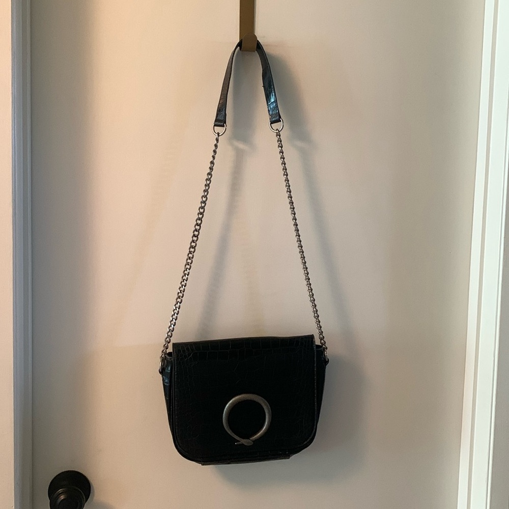 Zara Croc Embossed Shoulder Bag